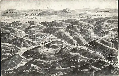 Markirch und Umgebung Schlachtfeld in Vogesen aus der Vogelperspektive 1. Weltkrieg Kat. Sainte Marie aux Mines