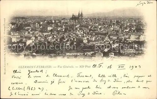 Clermont Ferrand Puy de Dome Vue generale Kat. Clermont Ferrand