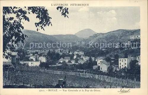 Royat Puy de Dome Vue generale et le Puy de Dome Collection l Auvergne Pittoresque Kat. Royat