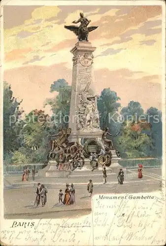 Paris Monument Gambetta Kat. Paris