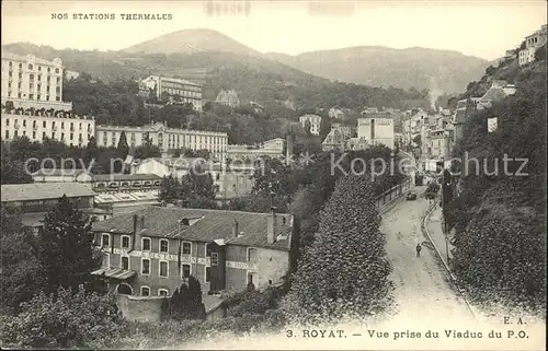 Royat les Bains Stations Thermales vue prise du Viaduc du P.O.