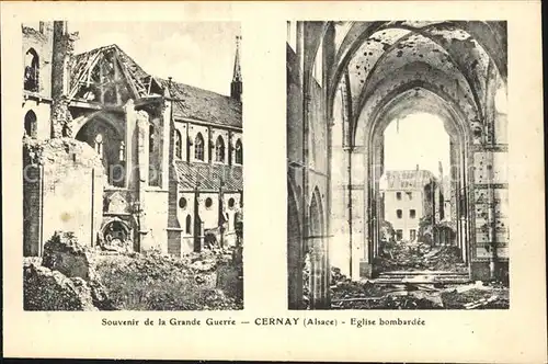 Cernay Zerstoerte Stadt bombardierte Kirche Kat. Cernay