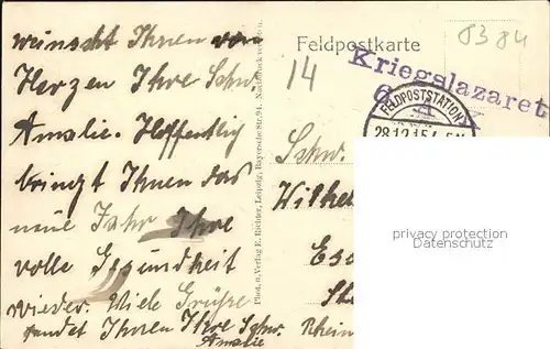 Rethel Ardennes Stadtansicht Neujahrskarte Feldzug 1914 1916 Kat. Rethel