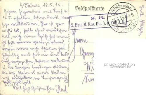 Vouziers Partie mit der Kirche Feldzug 1914 1915 Kat. Vouziers