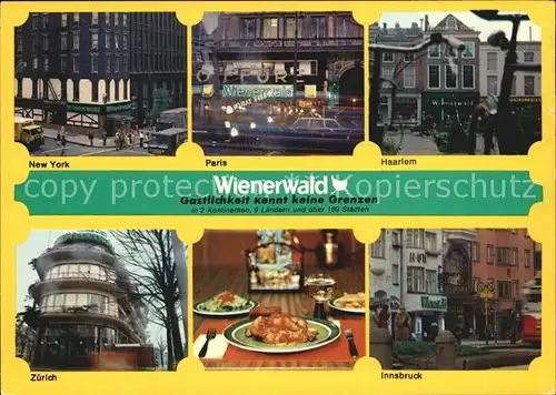Wienerwald in New York Paris Haarlem Zuerich Innsbruck Kat. Wienerwald