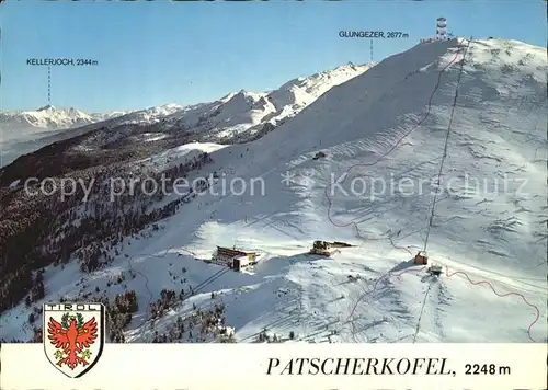 Patscherkofel Seilbahn Bergstation Patscherkofel Schutzhaus Kellerjoch Glungezer Fliegeraufnahme Kat. Tuxer Alpen Tirol