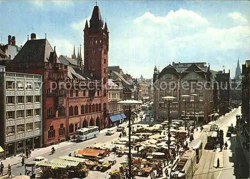 Basel BS Marktplatz und Rathaus Kat. Basel