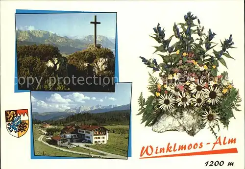 Reit Winkl Winklmoosalm Gipfelkreuz Alpen Blumengesteck Kat. Reit im Winkl