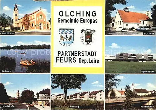 Olching Badesee Gymnasium Kanalbruecke Hauptstrasse Kat. Olching