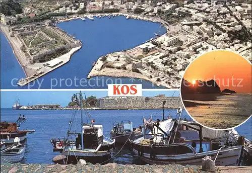 Kos Cos Hafen Fliegeraufnahme Kat. Kos