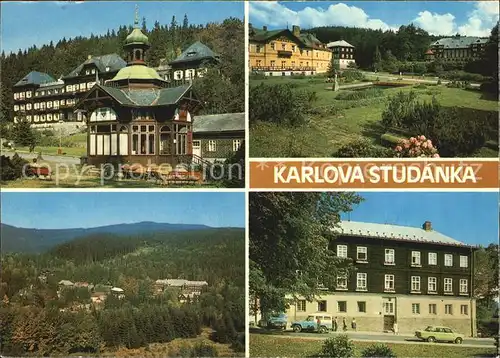 Karlova Studanka Teilansichten Kat. Bad Karlsbrunn