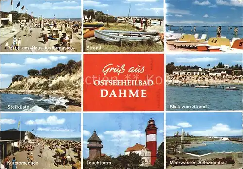 Dahme Ostseebad Strand Kurpromenade Leuchtturm  Kat. Dahme