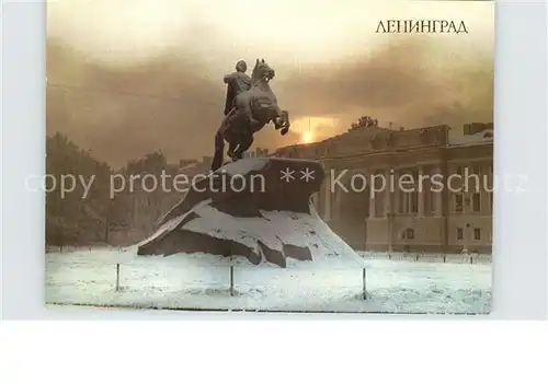 Leningrad St Petersburg Monument to Peter I The Bronze Horseman Reiterstandbild Peter der Grosse Kat. Russische Foederation