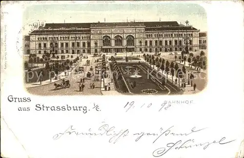 Strassburg Elsass Bahnhof Kat. Strasbourg