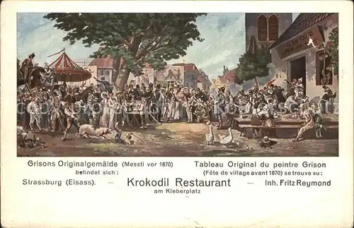 Strassburg Elsass Grisons Originalgemaelde vor 1870 Fest Kat. Strasbourg