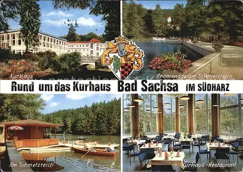 Bad Sachsa Harz Kurhaus Promenade Am Schmelzteich Kurhaus Restaurant Kat. Bad Sachsa