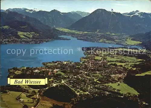 Bad Wiessee Tegernsee mit Wallberg Fliegeraufnahme