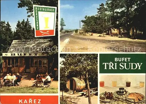 Karez Bufet Tri Sudy Gartenterrasse Fass Fruehstueckstisch Kat. Tschechische Republik