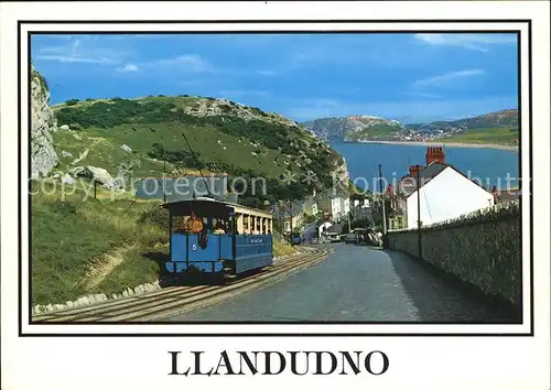 Llandudno Wales Panorama Strassenbahn
