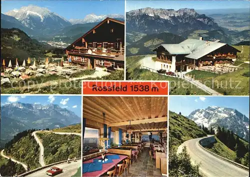 Berchtesgaden Rossfeldhuette Terrasse Gastraum Serpentinen Kat. Berchtesgaden