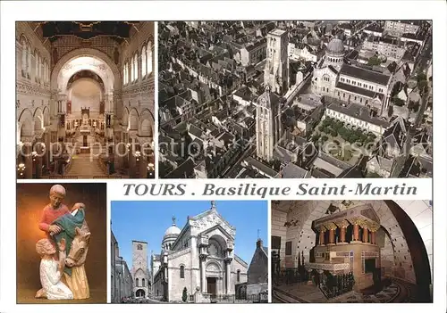 Tours Indre et Loire Vue aerienne Basilique Saint Martin Details Kat. Tours