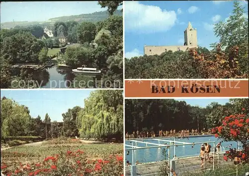 Bad Koesen Dampferanlegestelle Rudelsburg Park am Gradierwerk Schwimmbad Kat. Bad Koesen