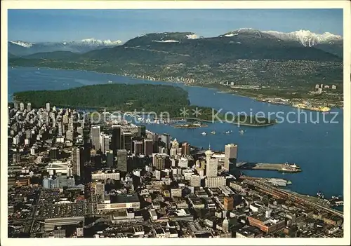 Vancouver British Columbia Aerial view Stanley Park Lions Gate Bridge Kat. Vancouver