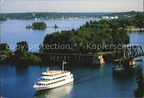 Ontario Canada Parry Sound The Island Queen cruises by the steel wing bridge Kat. Kanada