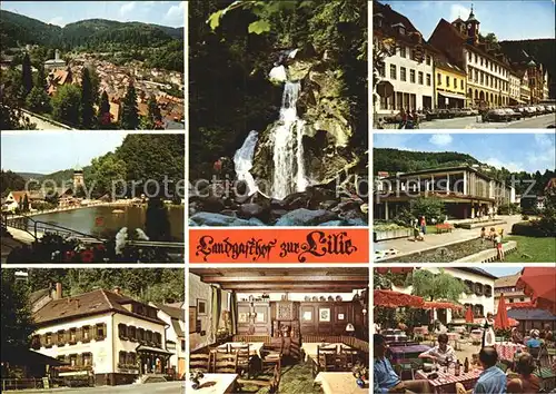 Triberg Schwarzwald Landgasthof Zur Lilie Wasserfall Stadtansichten  Kat. Triberg im Schwarzwald