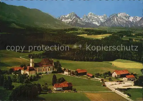 Steingaden Oberbayern Fliegeraufnahme Wallfahrtskirche dDie Wies Kat. Steingaden