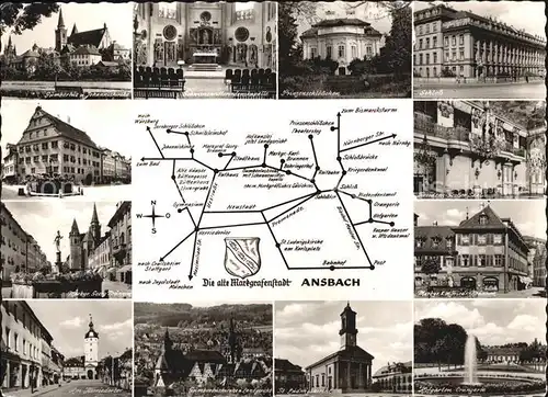 Ansbach Mittelfranken mit Karte Kat. Ansbach
