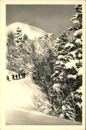 Superbagneres Langlaeufer im Wald Kat. Bagneres de Luchon