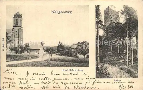 Wangenburg Hotel Schneeberg Ruine Kat. Wangenbourg Engenthal