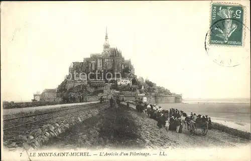Le Mont Saint Michel Arrivee d un Pelerinage Wallfahrt Kat. Le Mont Saint Michel