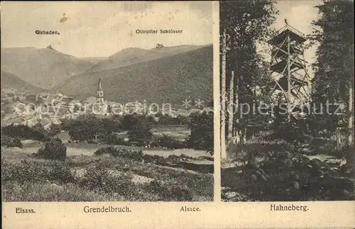 Grendelbruch Bas Rhin Alsace Panorama Ottrotter Schloesser Hahneberg Aussichtsturm Kat. Grendelbruch