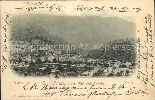 Grendelbruch Bas Rhin Alsace Ortsansicht mit Kirche Blick nach Girbaden Kat. Grendelbruch