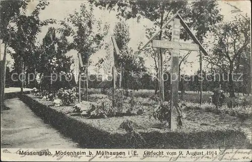 Modenheim Massengrab Gefecht vom 9. August 1914