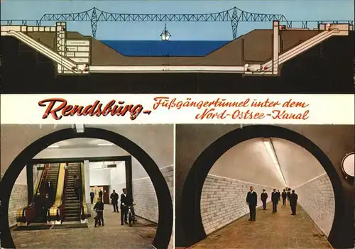 Rendsburg Fussgaengertunnel Nord Ostsee Kanal  Kat. Rendsburg
