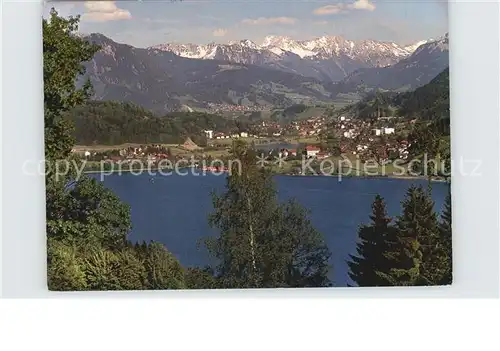 Immenstadt Allgaeu Panorama mit gr und kl Alpsee Kat. Immenstadt i.Allgaeu