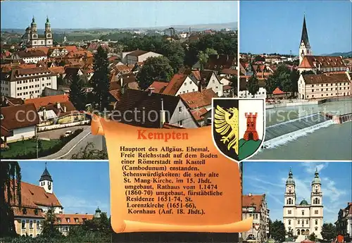 Kempten Allgaeu Teilansicht mit Kirche und Fluss Kat. Kempten (Allgaeu)