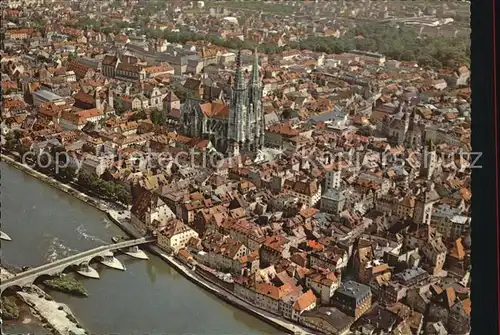 Regensburg Fliegeraufnahme mit Dom  Kat. Regensburg