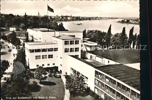 Bonn Rhein Bundeshaus mit Rhein Kat. Bonn