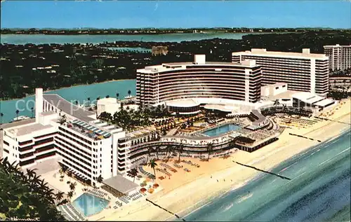 Miami Beach Fliegeraufnahme Hotel Fontainebleau Strand Kat. Miami Beach
