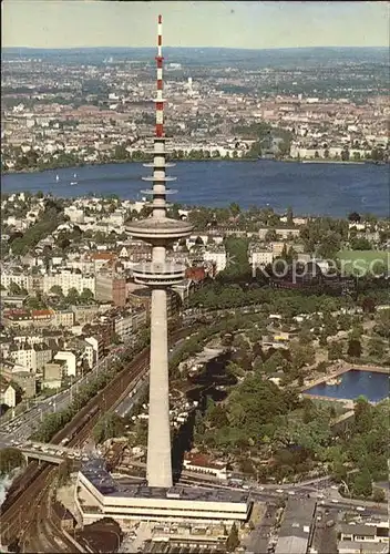 Hamburg Fliegeraufnahme mit Fernsehturm Kat. Hamburg