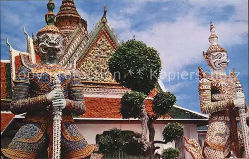 Thailand Giant Cuardians Wat Arun Temple Dawa Bangkok  Kat. Thailand
