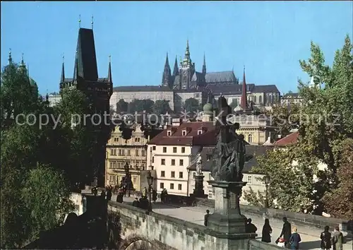 Praha Prahy Prague Karlsbruecke mit Turm Kat. Praha