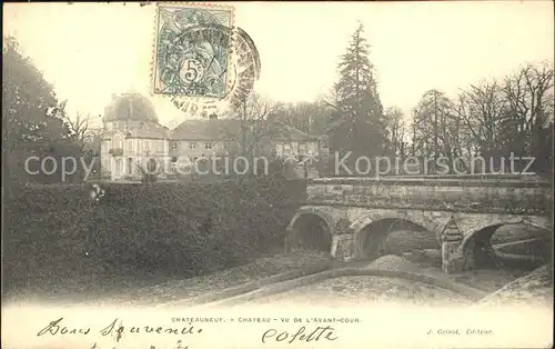 Chateauneuf Saone et Loire Chateau vu de l avant cour Pont Kat. Chateauneuf