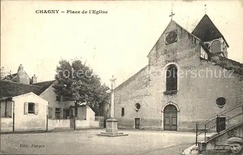 Chagny Saone et Loire Place de l Eglise Kat. Chagny