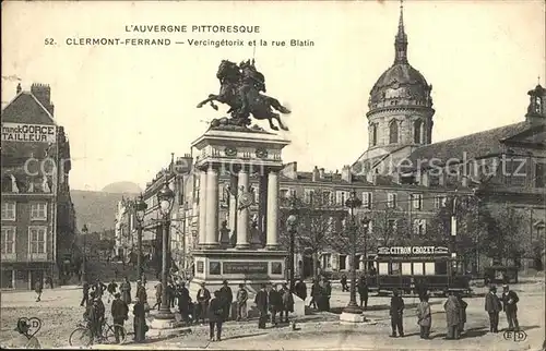 Clermont Ferrand Vercingetorix et Rue Blatin Monument Kat. Clermont Ferrand