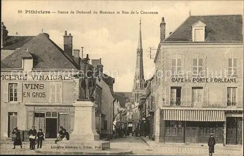 Pithiviers Loiret Statue de Duhanel du Monceau Rue de la Couronne Kat. Pithiviers